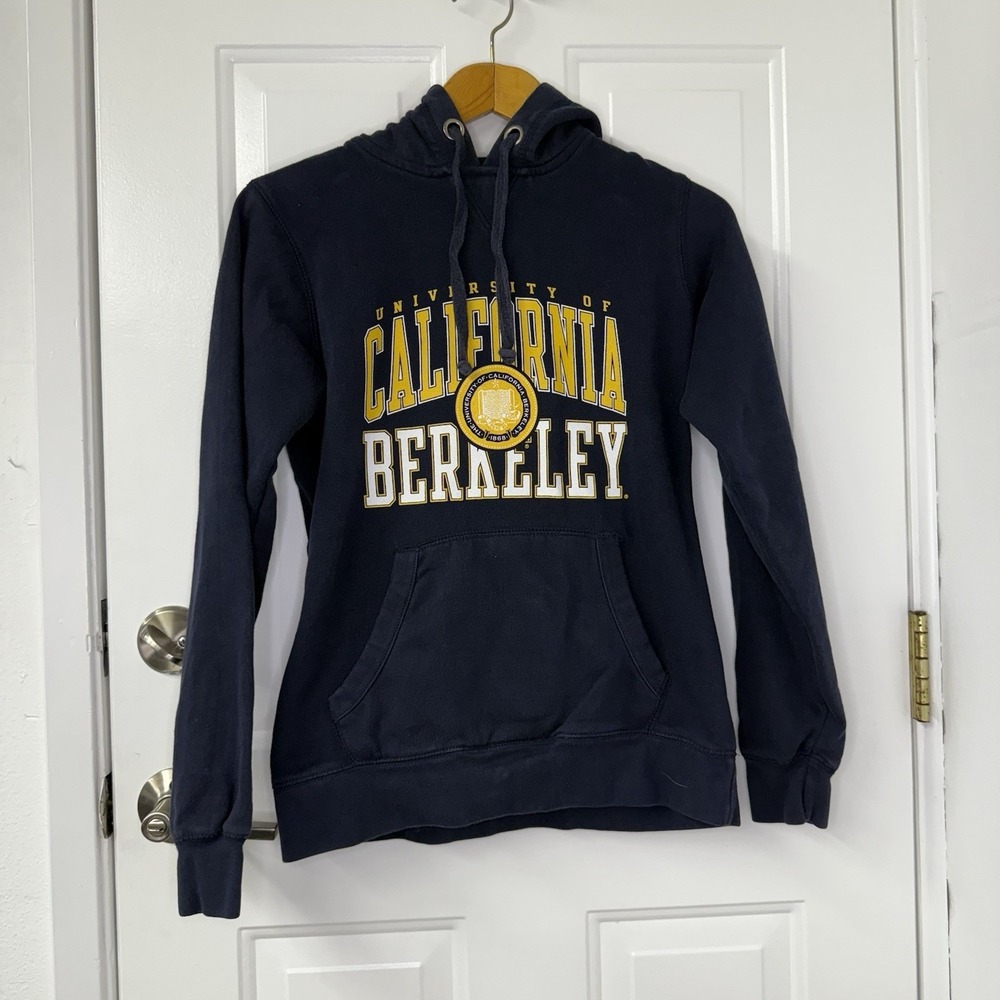 Vintage Y2K‎ Champion UC Berkeley University Navy Blue Hoodie Small Sweatshirt